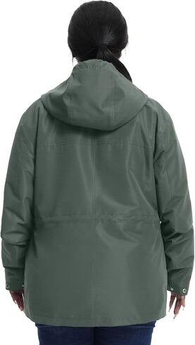 Women's Plus Size Lightweight Windproof Jacket, Water-Resistant Windbreaker Jacket with Hood for Traveling, Hiking, Daily in Saudi Arabia
