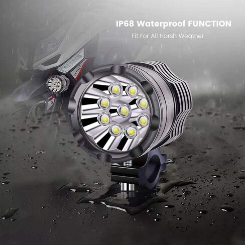 Motorcycle Led Spot Lights 12V 24V Foglights, Universal 60W Motorcycle Auxiliary Led Driving Lights 2PCS White DRL Lights with Waterproof Switch for Motorbike ATV SUV Truck Car Boat in Kuwait