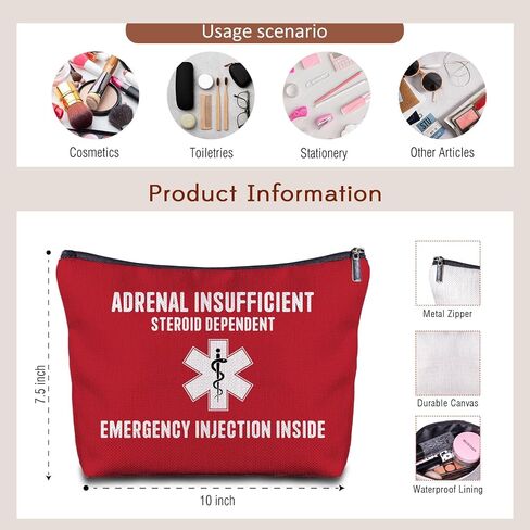 Nurse Doctor Cosmetic Bag - Doctor Nurse Gifts for Women, Nurse Small Medical Bag,Adrenal Insufficiency Makeup Bag, Emergency Makeup Bag, Emergency Injection Bag for Travel in Saudi Arabia