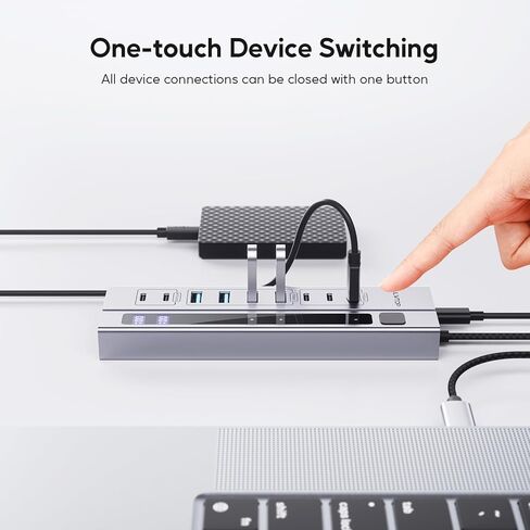 9-in-1 USB 3.2 Data Hub, Power Adapter NOT Included, Powered USB C Hub with 3 x USB-C 10Gbps, 4 x USB-A 5Gbps and 2 x 24/45W USB-C PD Charging Ports USB Hub for MacBook Laptops Tablets in Saudi Arabia