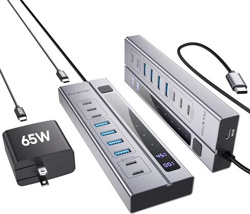 9-in-1 USB 3.2 Data Hub, Power Adapter NOT Included, Powered USB C Hub with 3 x USB-C 10Gbps, 4 x USB-A 5Gbps and 2 x 24/45W USB-C PD Charging Ports USB Hub for MacBook Laptops Tablets in Saudi Arabia