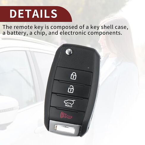 Keyless Entry Remote for Kia Soul 2014-2019 433MHz 433Mhz OSLOKA-875T 4 Button Reusable | Control Replacement Car Key Fob 1 Pcs in Saudi Arabia