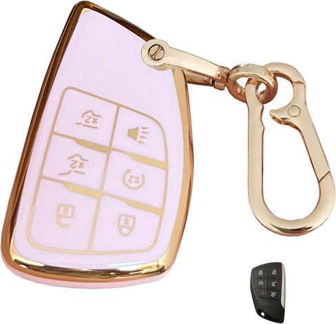 Pink for GMC Key FOB مع سلسلة مفاتيح تناسب 2022-2025 CHEVY COLORADO EXINOX Silverado GMC CANYON SIERA (4-BUTTER-B) in Kuwait