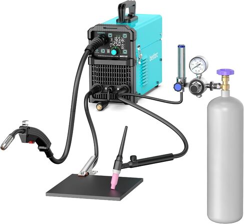 MIG Lelder ، MIG145 145AMPS GAS MIG/FLUX FLUX CORE MIG/LIFT TIG/Stick 3 في 1 MIG Machine ، MIG LELDER 110V 220V مع عرض الشاشة الرقمية in Kuwait
