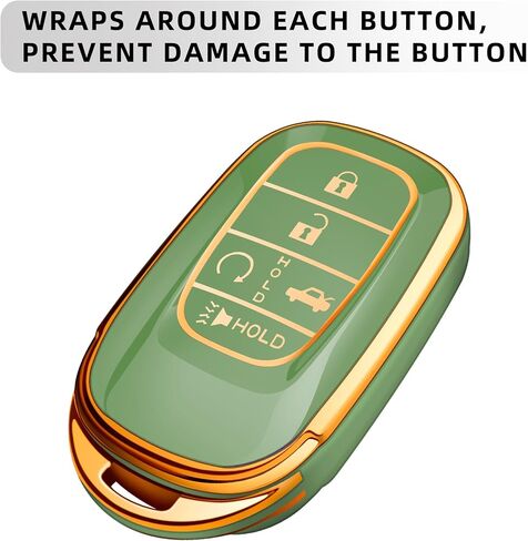 JOYEAR for Honda Key Fob Cover with Key chain Compatible with 2022-2025 Accord Civic HR-V CR-V Pilot Sport SI EX EX-L Touring Car Accessories (Silver-Grey) in Kuwait