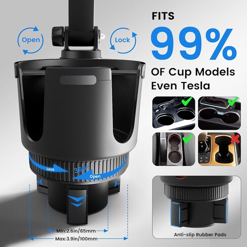 OHLPRO Cup Holder Car Tablet Mount for Truck, 360° Adjustable Arm Stand Holder for iPad, Samsung Galaxy Tablet in Saudi Arabia