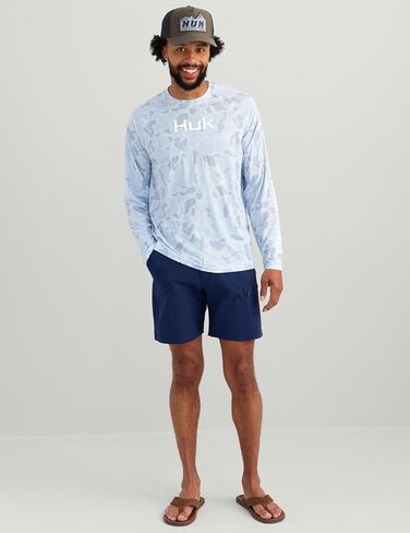 Huk Men's Pursuit Lite Crew ، قميص طويل الأكمام مع حماية من أشعة الشمس UPF in Saudi Arabia