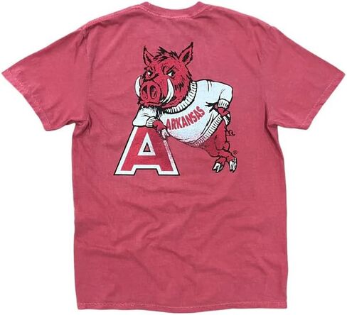 Arkansas Razorback Leaner Tee, Officially Licensed NCAA, 100% Cotton, Men's and Women's SM-2XL in Kuwait
