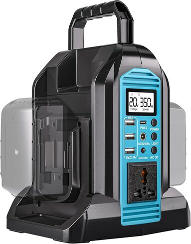 350W العاكس الطاقة لبطارية DeWalt 20V 60V LI-ION ، 20 فولت إلى 110 فولت العاكس موجة جيبية نقية مع ضوء LED ، محول سيارة الطاقة المدمجة والوزن الخفيف للسيارات ، RVS ، التخييم ، الاستخدام في الهواء الطلق (أداة فقط) in Kuwait