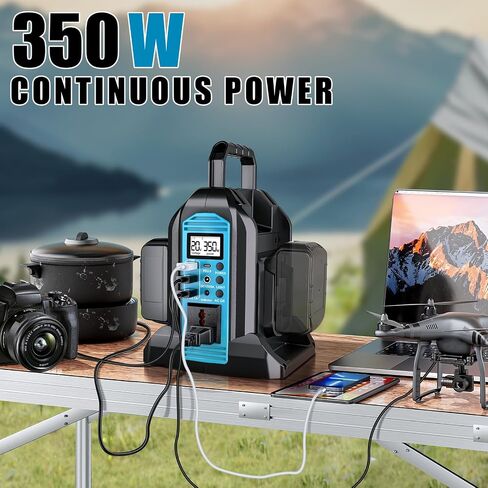 350W العاكس الطاقة لبطارية DeWalt 20V 60V LI-ION ، 20 فولت إلى 110 فولت العاكس موجة جيبية نقية مع ضوء LED ، محول سيارة الطاقة المدمجة والوزن الخفيف للسيارات ، RVS ، التخييم ، الاستخدام في الهواء الطلق (أداة فقط) in Kuwait