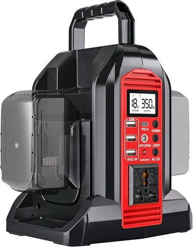 350W العاكس الطاقة لبطارية DeWalt 20V 60V LI-ION ، 20 فولت إلى 110 فولت العاكس موجة جيبية نقية مع ضوء LED ، محول سيارة الطاقة المدمجة والوزن الخفيف للسيارات ، RVS ، التخييم ، الاستخدام في الهواء الطلق (أداة فقط) in Kuwait