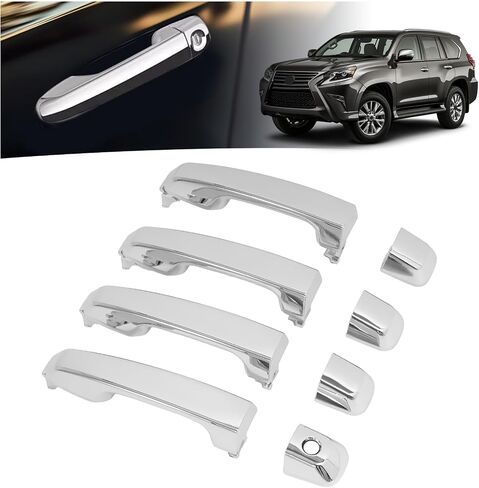 مقبض الباب الخارجي متوافق مع 2010-2020 LEXUS GX460 Toyota 4runner استبدال 69211-60090 69210-60100 الفضة خارج مقبض KIT الأمامي اليسرى اليمين اليمين in Kuwait