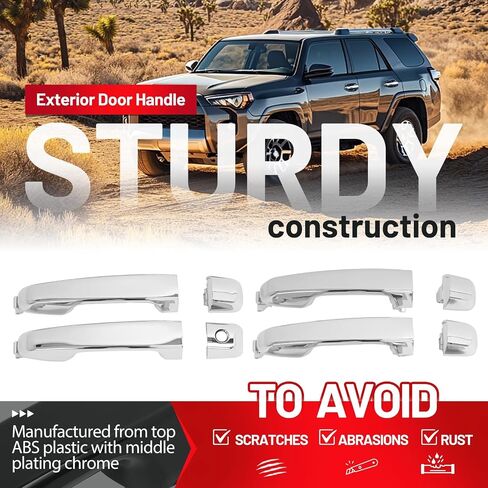 مقبض الباب الخارجي متوافق مع 2010-2020 LEXUS GX460 Toyota 4runner استبدال 69211-60090 69210-60100 الفضة خارج مقبض KIT الأمامي اليسرى اليمين اليمين in Kuwait