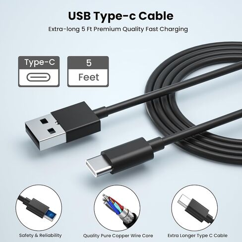45W Super Fast Charger Type C，USB C Android Phone Charger Fast Charging Cord with 5FT Cable for Samsung Galaxy S24/S23 Ultra/S23+/S22 Ultra/S22+/S20 Ultra/Note 10 Plus, Galaxy Tab S8 2 Pack in Saudi Arabia