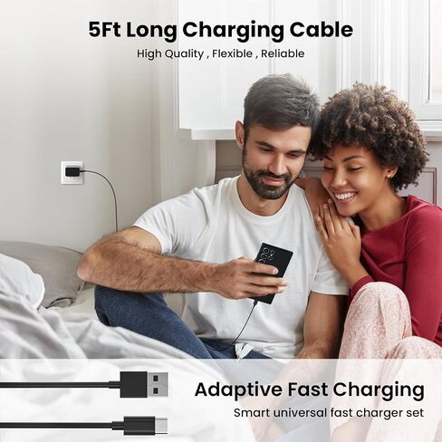 45W Super Fast Charger Type C，USB C Android Phone Charger Fast Charging Cord with 5FT Cable for Samsung Galaxy S24/S23 Ultra/S23+/S22 Ultra/S22+/S20 Ultra/Note 10 Plus, Galaxy Tab S8 2 Pack in Saudi Arabia