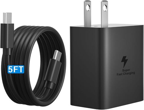 45W Super Fast Charger Type C，USB C Android Phone Charger Fast Charging Cord with 5FT Cable for Samsung Galaxy S24/S23 Ultra/S23+/S22 Ultra/S22+/S20 Ultra/Note 10 Plus, Galaxy Tab S8 2 Pack in Saudi Arabia