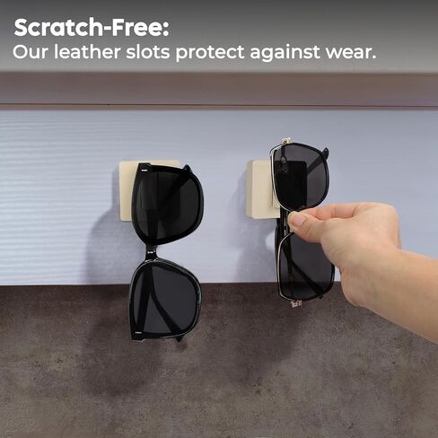 Sunglass Holder for Wall - Keep Your Eyewear Safe - Eyeglass Organizer for Multiple Glasses Display, Hanging Sunglasses Storage Stand, Reading Glasses Holder Rack - Gray, 1 Slot, 2-Pack in Kuwait