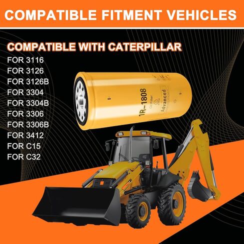 Oil Filter Compatible with Caterpillar 3406B 3408 3412C 3412 3306B Excavator Replace 1R-1808 275-2604 1R-0716 1W-2660 249-2347 LF691A in Saudi Arabia