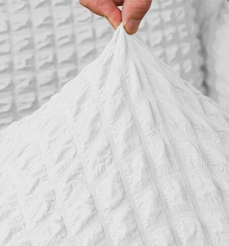 مجموعة XMNTG من 2 غرفة الطعام كرسي Slipcovers تمتد أغطية كرسي الطعام الأبيض واقي الأثاث غير القابل للغسل مع التنورة على الطراز الريفي لحفل حفل الفندق (أبيض) in Kuwait
