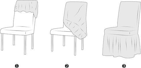 مجموعة XMNTG من 2 غرفة الطعام كرسي Slipcovers تمتد أغطية كرسي الطعام الأبيض واقي الأثاث غير القابل للغسل مع التنورة على الطراز الريفي لحفل حفل الفندق (أبيض) in Kuwait
