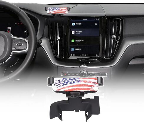 حامل الهاتف Tinki Car Mount متوافق مع Volvo XC60 2018-2023 ، Center Console Dashboard Screens Screen Handfree Car Phone (أسود-نمط مقطع) in Saudi Arabia