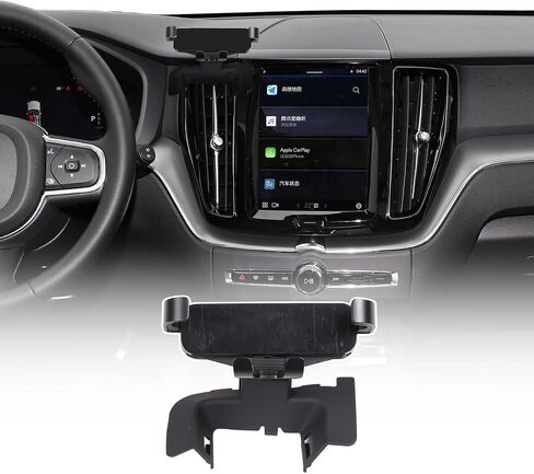 حامل الهاتف Tinki Car Mount متوافق مع Volvo XC60 2018-2023 ، Center Console Dashboard Screens Screen Handfree Car Phone (أسود-نمط مقطع) in Saudi Arabia