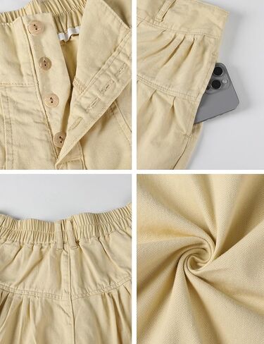 Lentta Women's Wide Leg Jeans Mid Rise Trousers Elastic Waist Button Pleated Demin Pants with Pockets in Kuwait