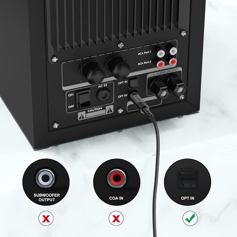 كابل بصري EMK كابل صوت بصري مطلي بالذهب 24 قيراط كابل Toslink الرقمي كابل Spdif متوافق مع التلفزيون ومكبرات الصوت والمسرح المنزلي والمزيد (2 قدم/0.6 متر، مطلي بالذهب 24 قيراط، فضي 1) in Kuwait