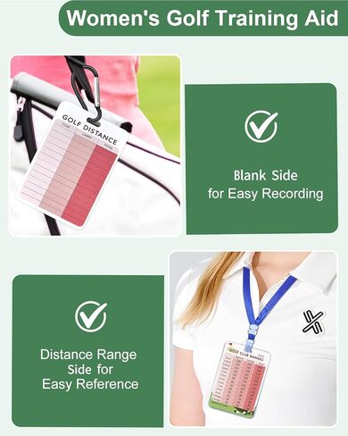 Swooflia Golf Club Range Chart Card - Golf Distance Reference Card, Golfing Club Yardage Score Accessories for Beginners, Average, Seasoned Golfers as Presents in Kuwait