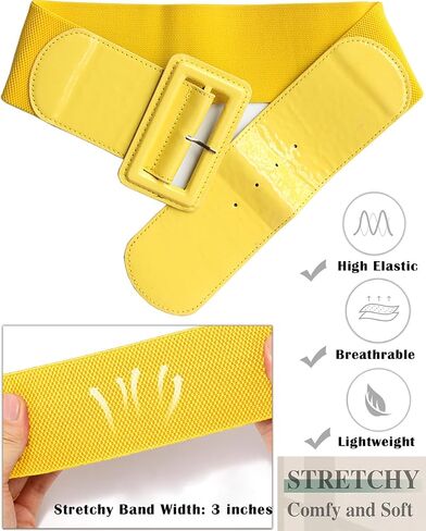 ALAIX Women's Belt Wide Stretchy Elastic Waist Belt for dress Adjustable Vintage Dressy Belts Waistband for Women in Kuwait