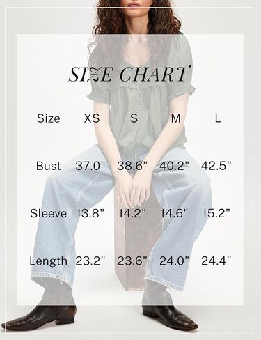 Womens 2025 Summer Trendy Ruffled Top Shapeless Billowy Tunic Swing Blouse with Puff Sleeve in Kuwait