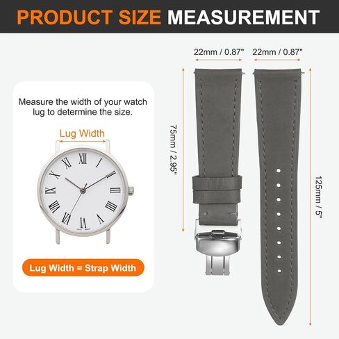 Harfington Leather Watch Band Vintage Watch STRAP QUICE FERSHING BESTAND BANDS BANDS مع مشبك فراشة من الفولاذ المقاوم للصدأ للرجال والنساء in Kuwait