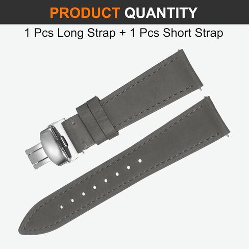 Harfington Leather Watch Band Vintage Watch STRAP QUICE FERSHING BESTAND BANDS BANDS مع مشبك فراشة من الفولاذ المقاوم للصدأ للرجال والنساء in Kuwait