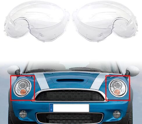 Cndask027 Left & Right Headlight Headlamp Lens Cover Clear Shell Replacement for BMW MINI R56 2007-2015 in Saudi Arabia