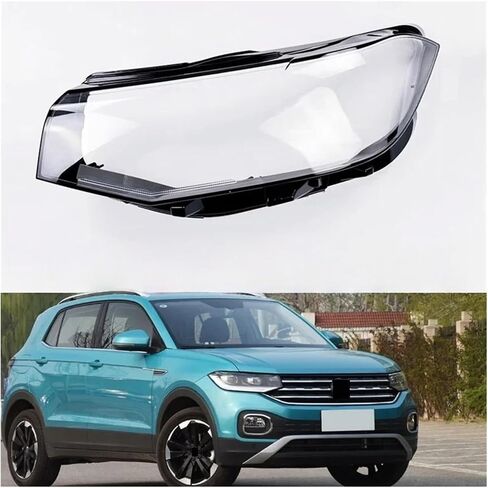 الإسكان الأمامي المتوافق مع VW T-Cross 2018-2023 Cover Cover Cover Care Headlamp Lens Lams Shell Shell Grashade Original (اليسار واليمين) in Saudi Arabia