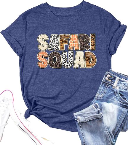 Safari Squad Shirt Women Safari Birthday Shirts Animal Kingdom Outfit Zoo Party Tee Short Sleeve Tops in Saudi Arabia