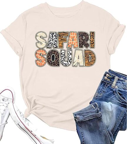 قميص Safari Squad Women Safari قمصان عيد ميلاد حيوان مملكة الحيوانات in Kuwait