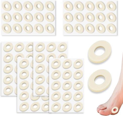 90 Pcs Corn Cushions for Toes and Feet, Round Shapes Self-Stick Adhesive Latex Foam Pads, Corns, Blisters and Feet From Pressure and Friction, Callus Cushions for Foot Comfort and Pain Relief in Kuwait