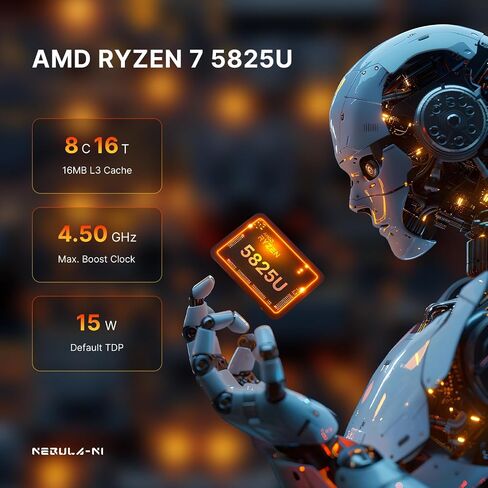 N2 Pro Ryzen 7 6800H Mini PC Windows 11 Pro Mini Computers, Dual Channel 32GB(16GBx2) DDR5 NVme PCIe 3.0x4 512GB SSD, Triple Displays HDMI+DP+USB4(Support Thunderbolt) in Saudi Arabia