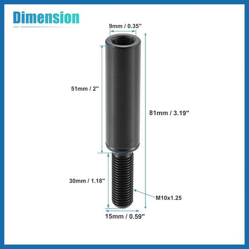 51mm 2" Car Shift Knob Extension Aluminum Alloy Gear Shifter Extender Lever M10x1.25 for Ford for Nissan Item Replacement in Saudi Arabia