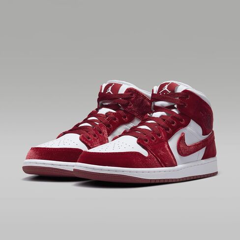 Air Jordan 1 Mid SE Women’s Shoes (FZ3334-100 ، White/Black/White/Team Red) الحجم 9 in Kuwait