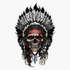 Skull Indiani d'Americe Sticker Sticker Sticker Vinyl Decal 5 " in Kuwait