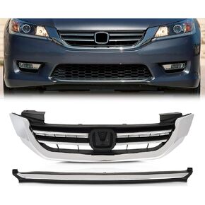 Front Hood Bumper Grill Grille Compatible with 2013-2015 Honda Accord W/Trim 4Door, Replacement for 71121T2FA01 71150T2FA00 in Kuwait