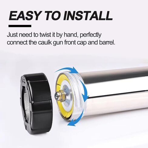 Sausage caulking gun Aluminum Front Cap, Durable Sausage Caulking Gun Aluminum Front Cover (Black-2Pack) in Kuwait