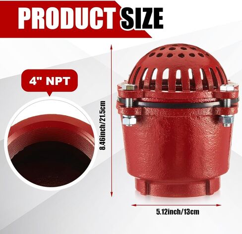3 Inch Cast Iron Foot Valve NPT Painted Carbon Threaded Foot Valve for Water Service Only in Kuwait