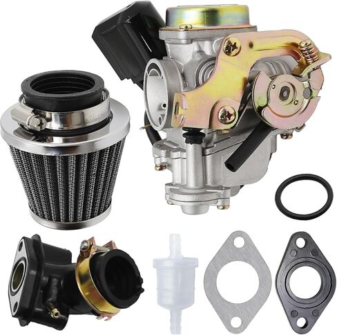 139Qmb 50cc مجموعة المكربن لـ Gy6 49cc 4 سكوتر السكتة الدماغية Taotao Kymco Go Kart PD18J PD19J محرك MOPED 18 ملم CARB+مرشح الهواء المنوع in Saudi Arabia