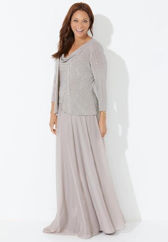Catherines Women's Plus Size Glimmer Jacket Dress in Saudi Arabia