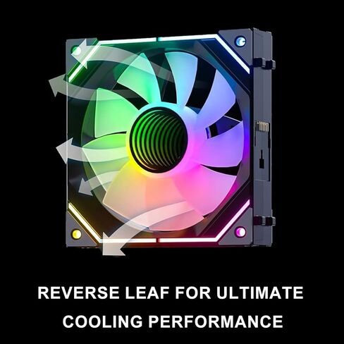 120MM RGB Fan, Wireless Splicing Reversing Fans with Mini Controller for Computer Case and CPU Cooling, 240 360 Liquid Cooling (3Pack, KB Series) in Saudi Arabia