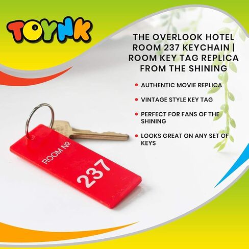 Toynk Overlook Hotel Room 237 Keychain | غرفة مفتاح الغرفة نسخة طبق الأصل من الساطع | تذكارات الأفلام القابلة للتحصيل in Saudi Arabia