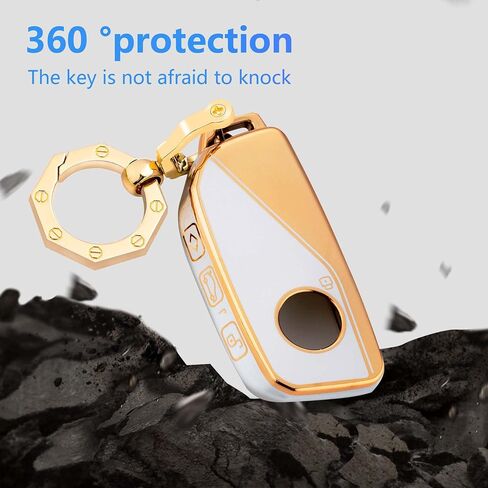 YHC لغطاء BMW Key FOB مع سلسلة المفاتيح الذهبية 2023 2024 in Kuwait